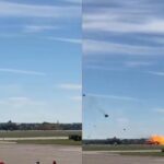 Aviones de guerra antiguos chocaron durante exhibición aérea en Dallas +VIDEOS