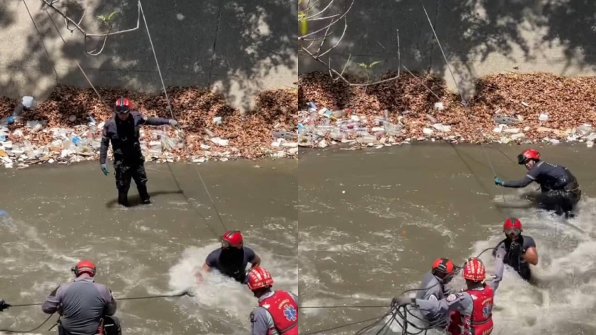 Efectivos de los Bomberos de Caracas rescataron, este lunes 28 de marzo, un cadáver en el Río Guaire. El mismo, fue avistado de San Agustín.  